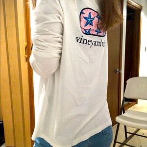 Large white Vineyard Vines long-sleeve shirt